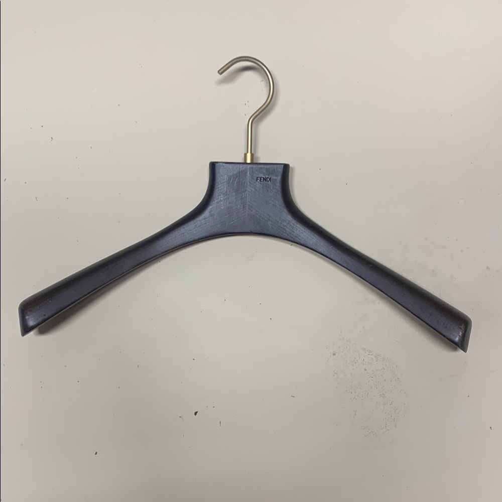 Fendi Black Plastic Clothes Hanger with Metal Hook